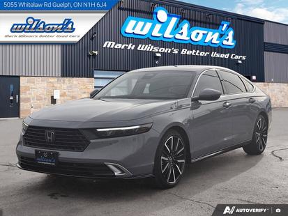 Certified Pre-Owned 2025 Honda Accord Hybrid Touring | Leather | Sunroof | Nav | Adaptive Cruise | Cooled + Heated Seats | and More !